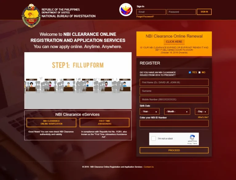 Fill nbi registeration form