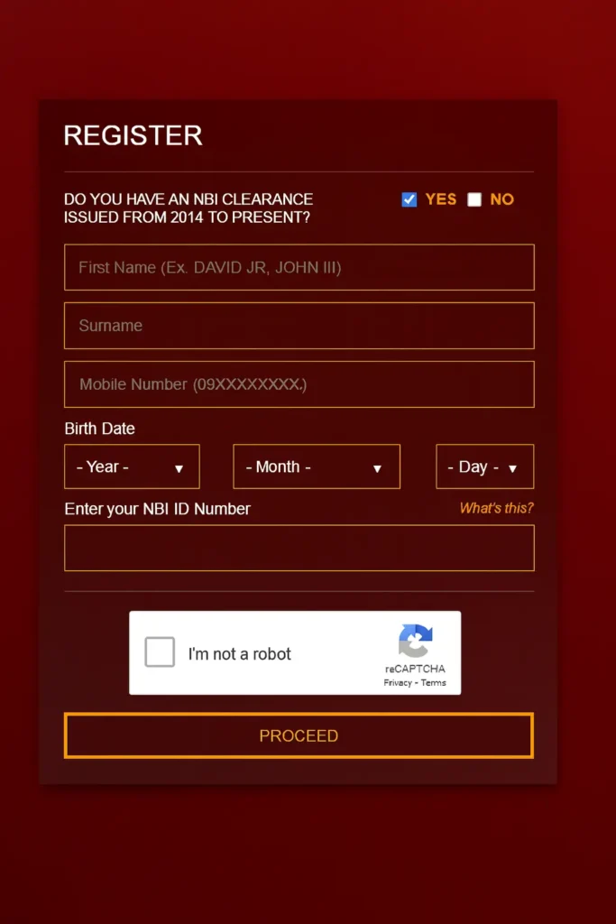 NBI Appointment Register