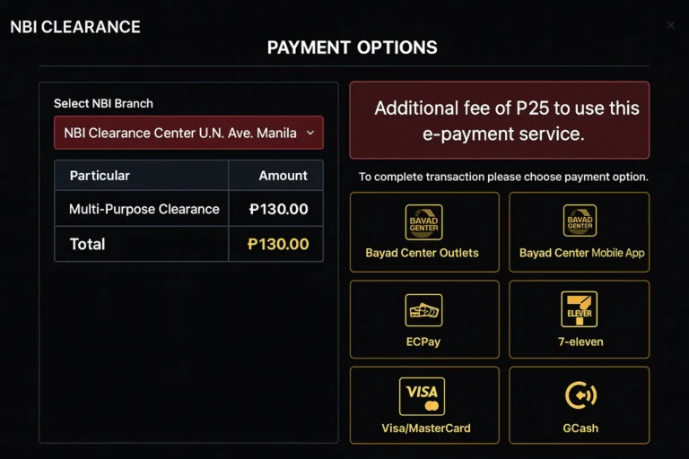 nbi clearence payment options